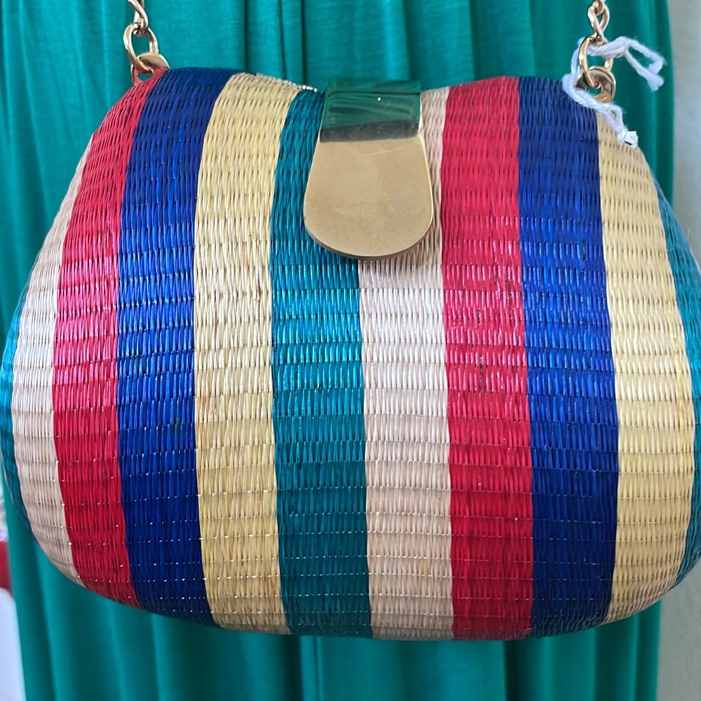 Bamboo Wicker Mini Clutch Shoulder Bag